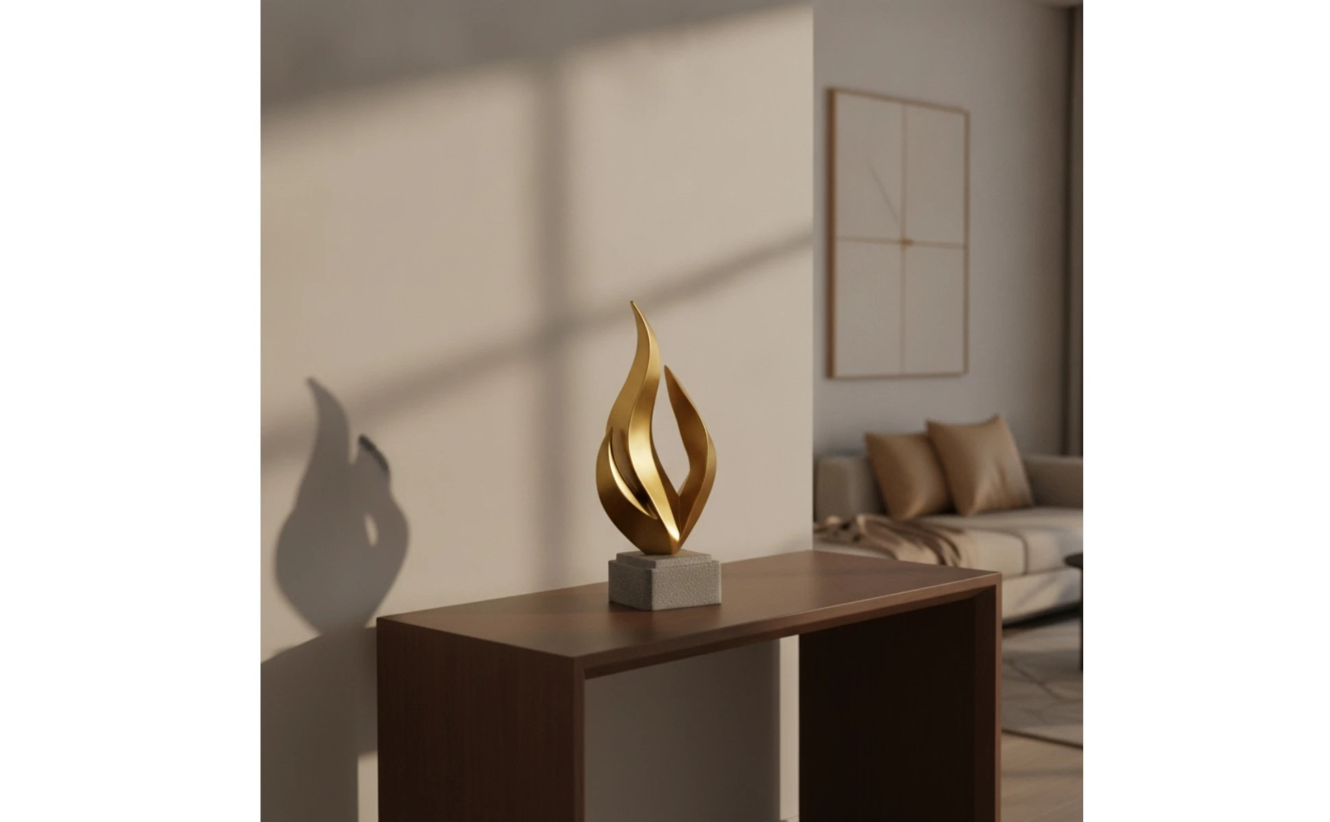 Acabado metálico dorado brillante de la figura