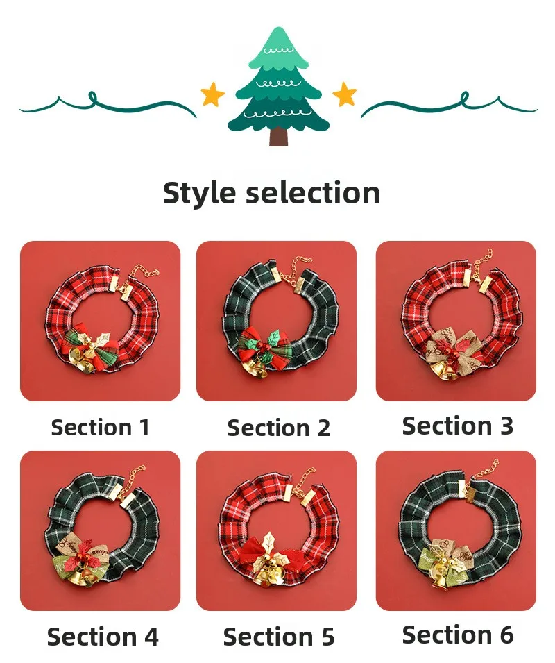 Collar navideño en perro pequeño