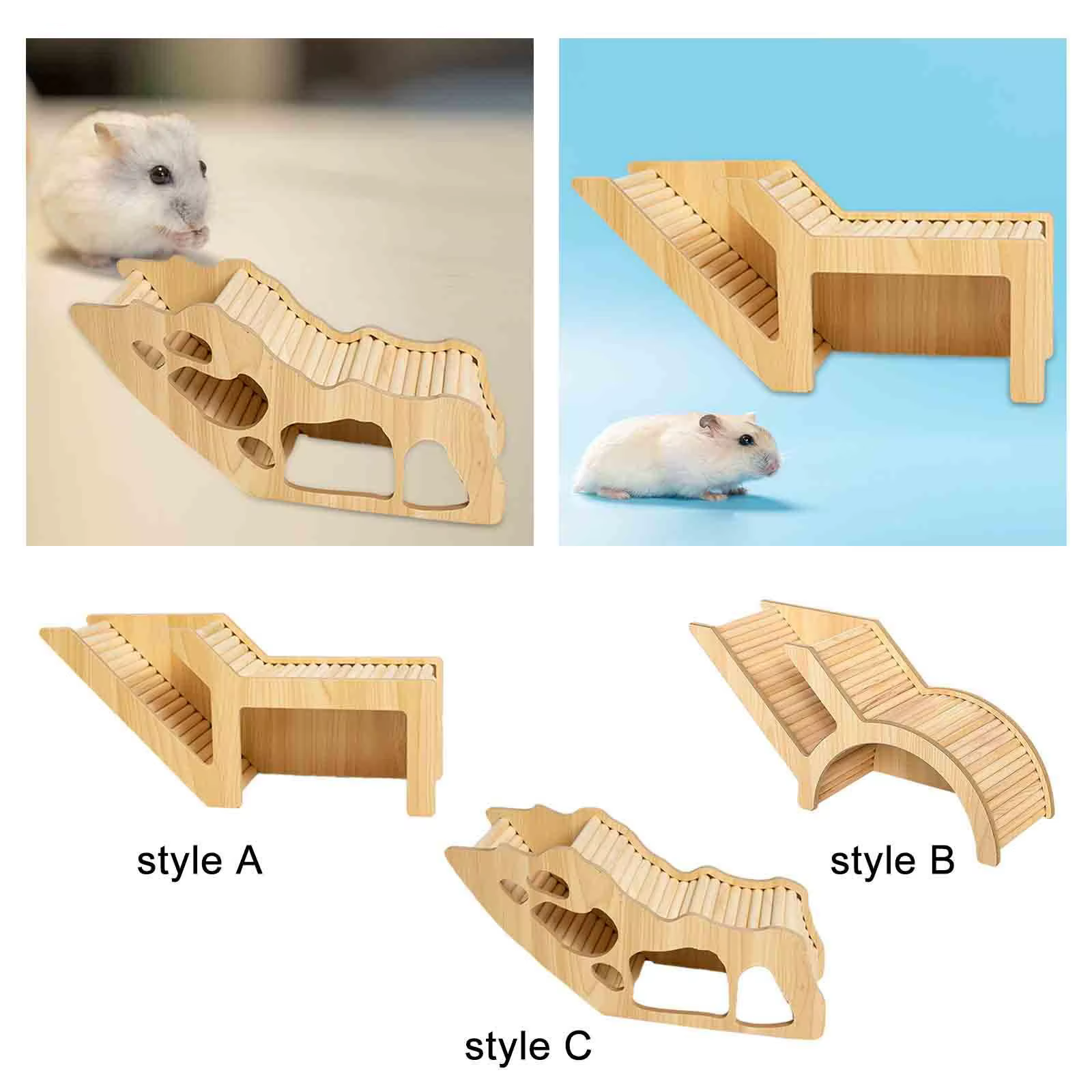 Juguete de madera con laberinto para hámster – Castillo con escalada para roedores - imagen 5