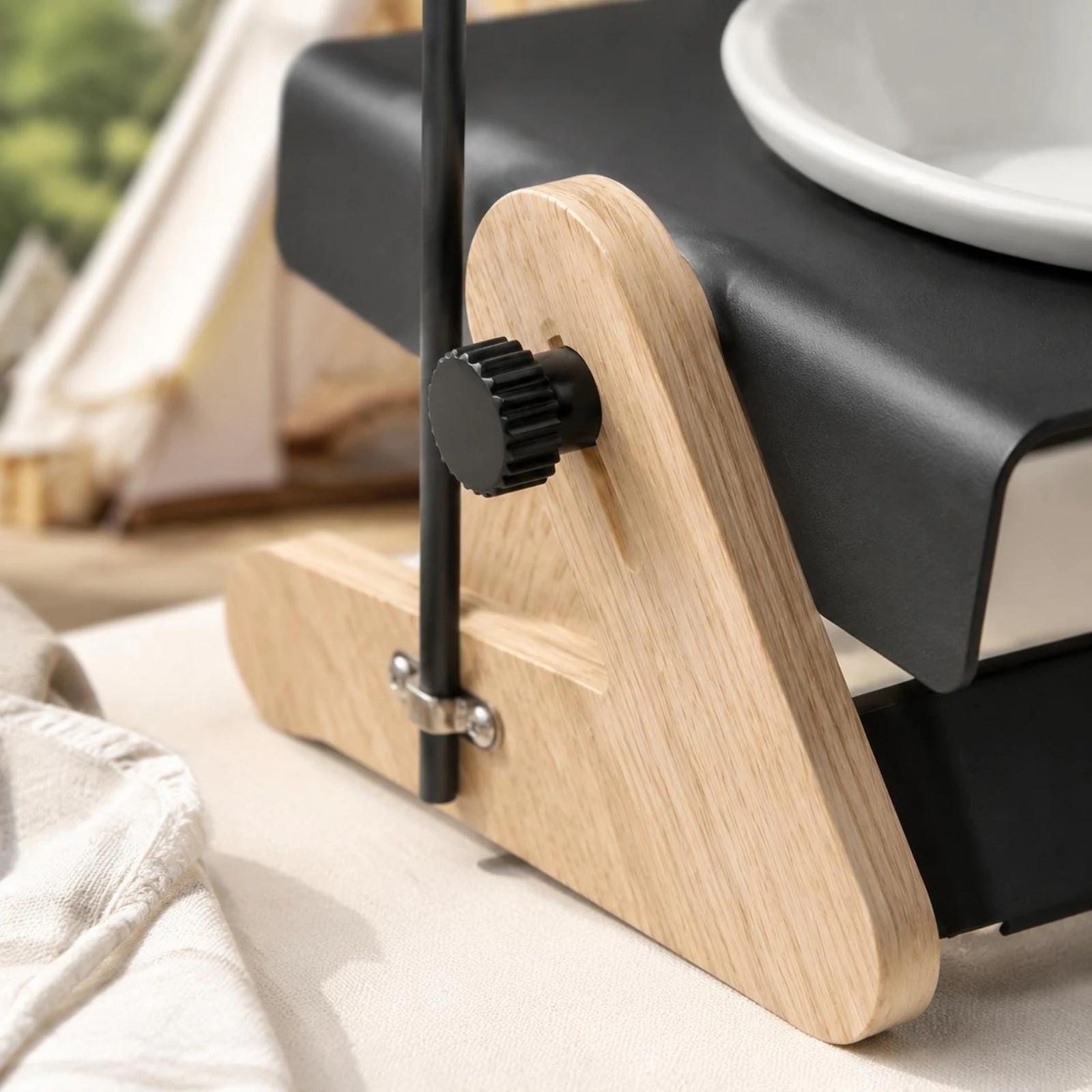Comedero doble elevado para gatos y perros con laterales de madera - imagen 2