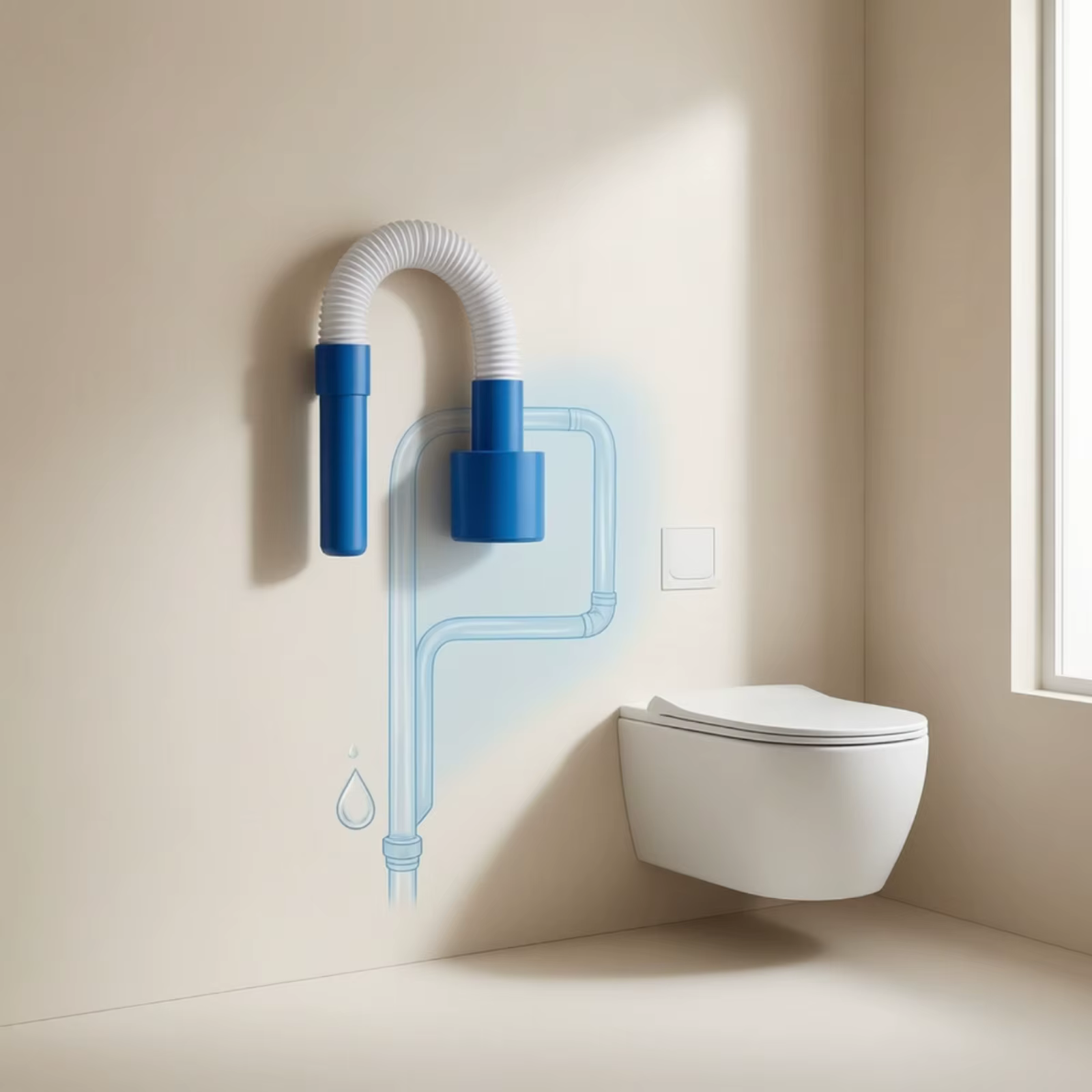 Tubo corrugado curvo para cisternas – Prueba de fugas en baño - imagen 3
