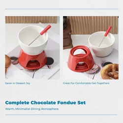 Fondue de chocolate para gato y perro: cerámica con vela, fácil limpieza