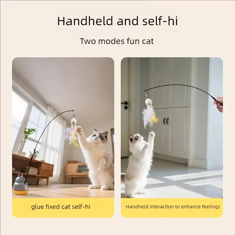 Varita automática para gatos con cable flexible de acero, juguete - imagen 2