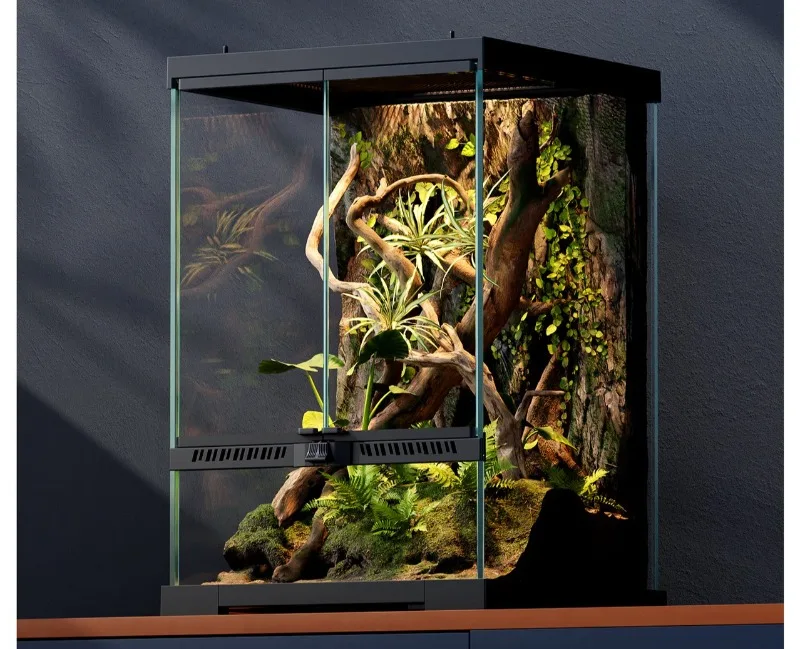 Terrario de vidrio grueso para reptiles