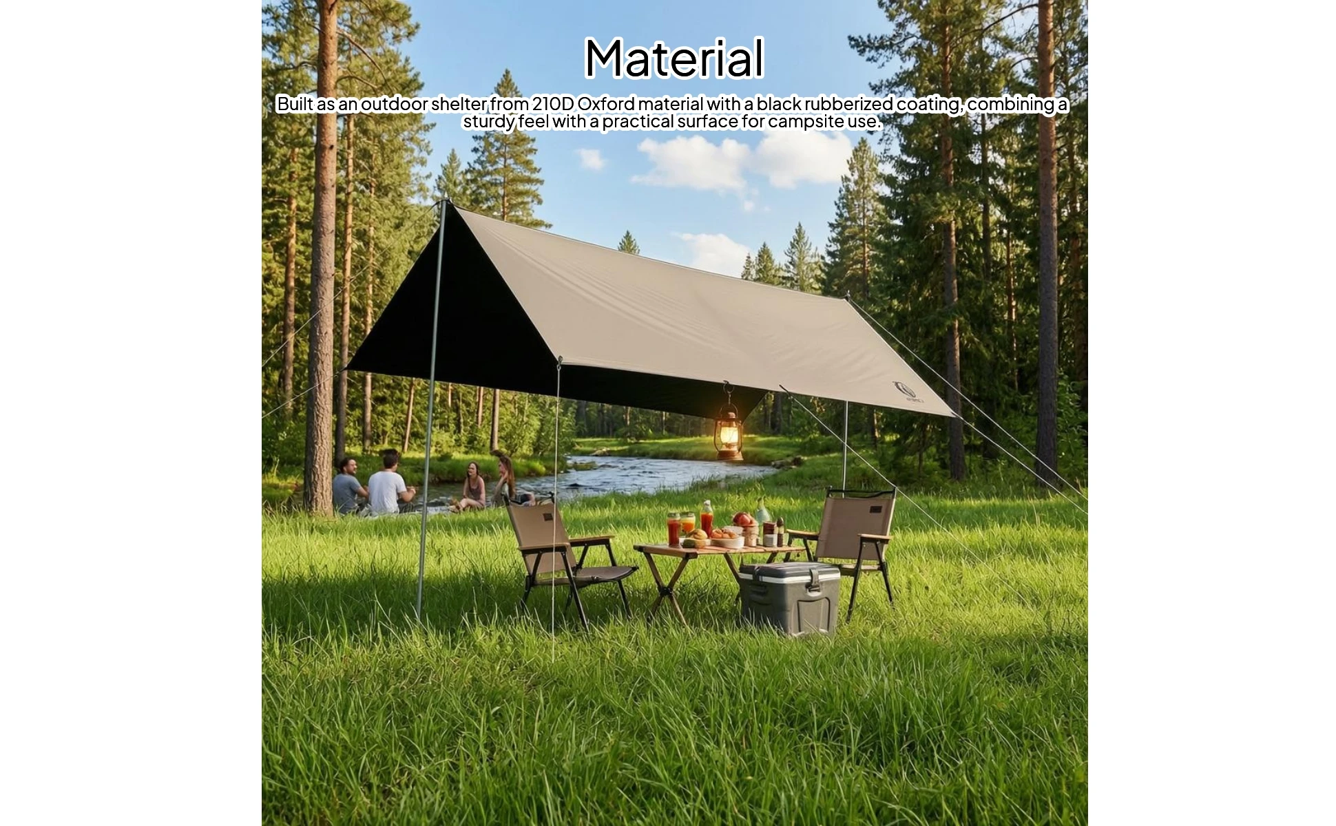 Lona caqui rectangular impermeable