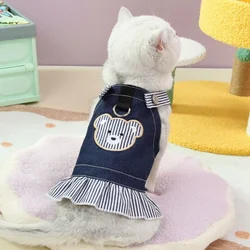 Vestido Vaquero para Gatos y Perros – Estampado de Oso