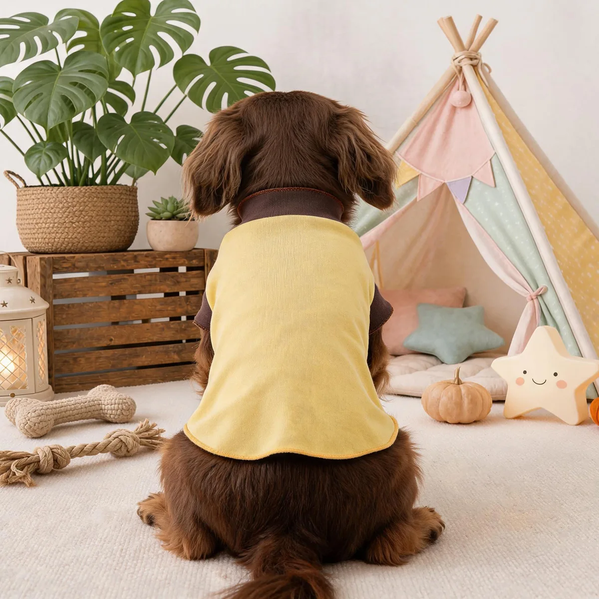 Camiseta elástica otoño invierno perros pequeños cuello parches - imagen 5