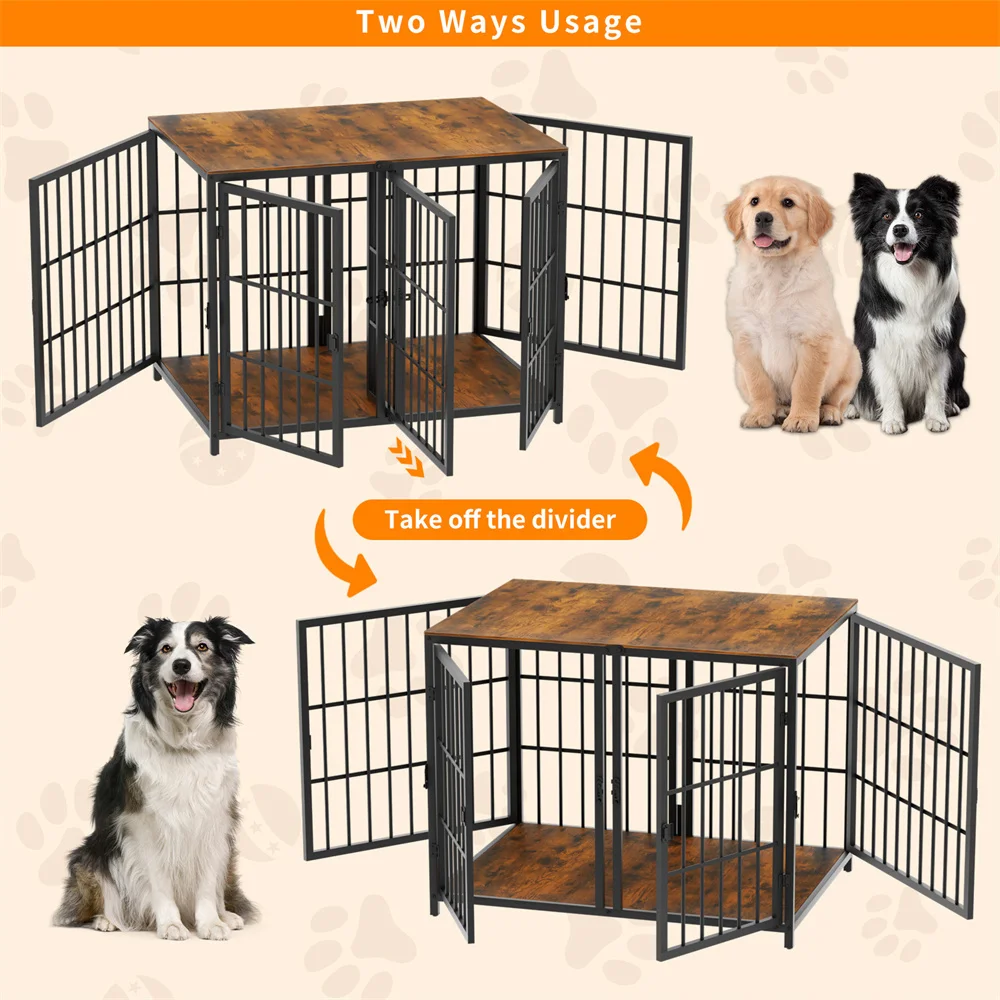 Jaula ultra resistente para perros con divisor extraíble y 4 puertas - imagen 4