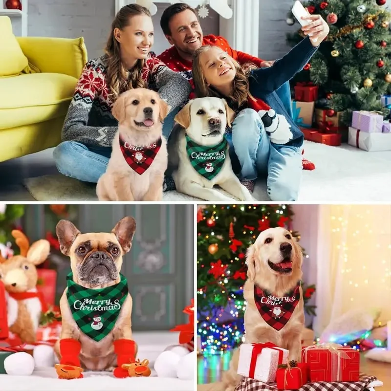 Pañuelo triangular ajustable para perro – Diseño cuadros Halloween - imagen 3