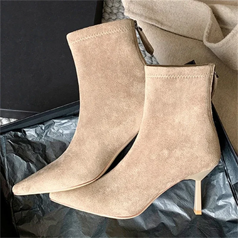 Botines Chelsea Mujer Talla Grande 43 con Cremallera, Tacón Fino, Otoño Invierno - imagen 2