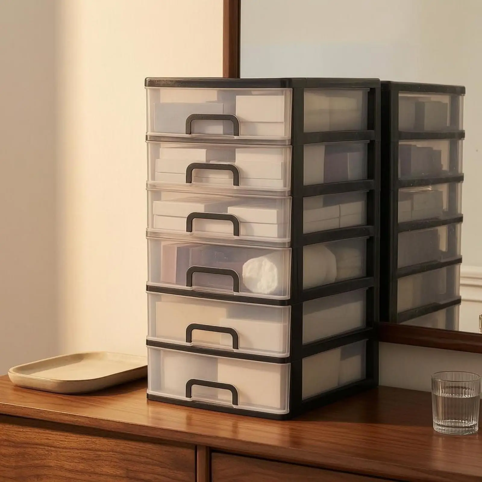 Organizador Compacto de Escritorio con Cajones – Almacén Multifunción Plástico PP - imagen 3