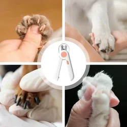 Cortauñas antisalpicaduras con luz LED y bloqueo para gatos y perros