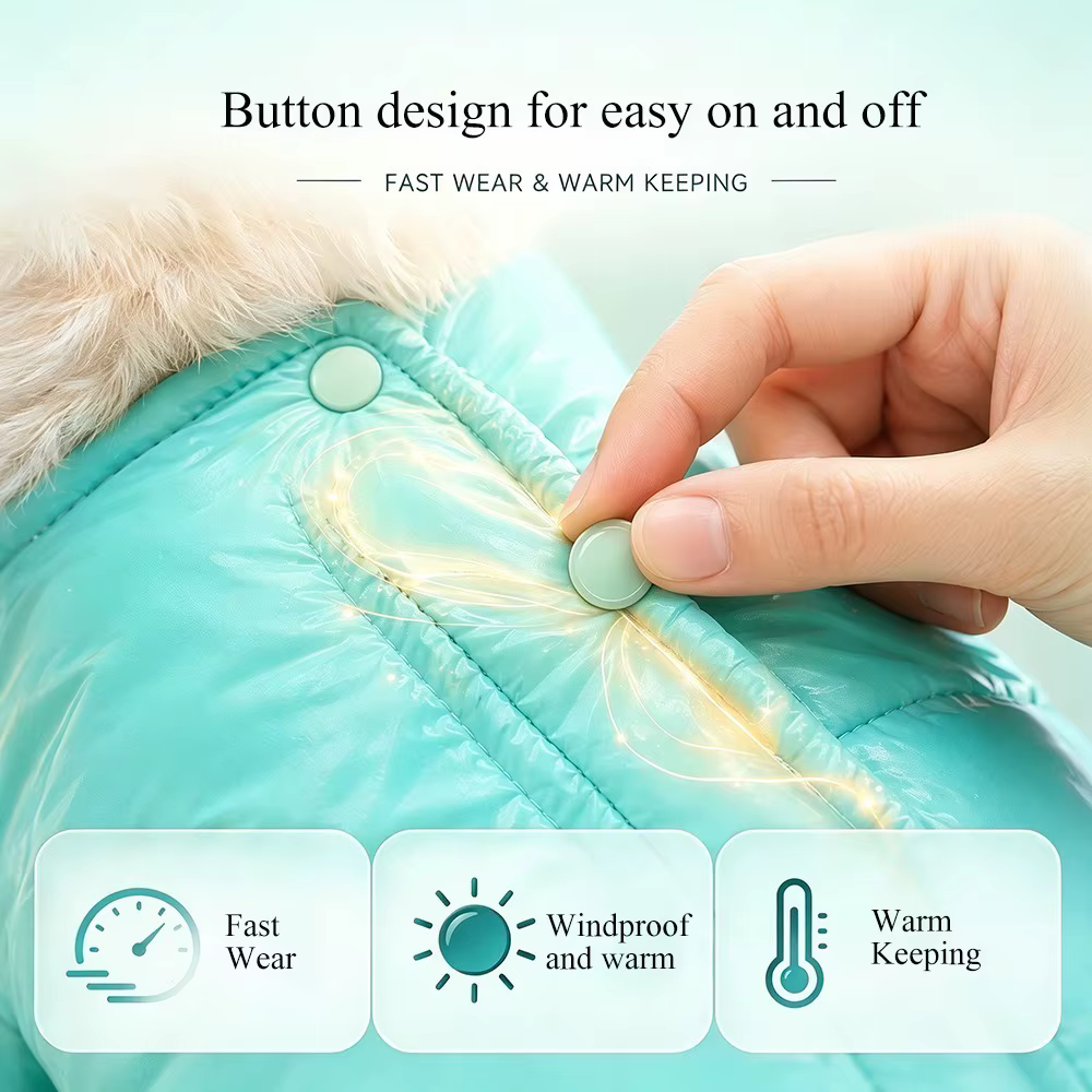 Abrigo de invierno impermeable para perros y gatos pequeños - imagen 2