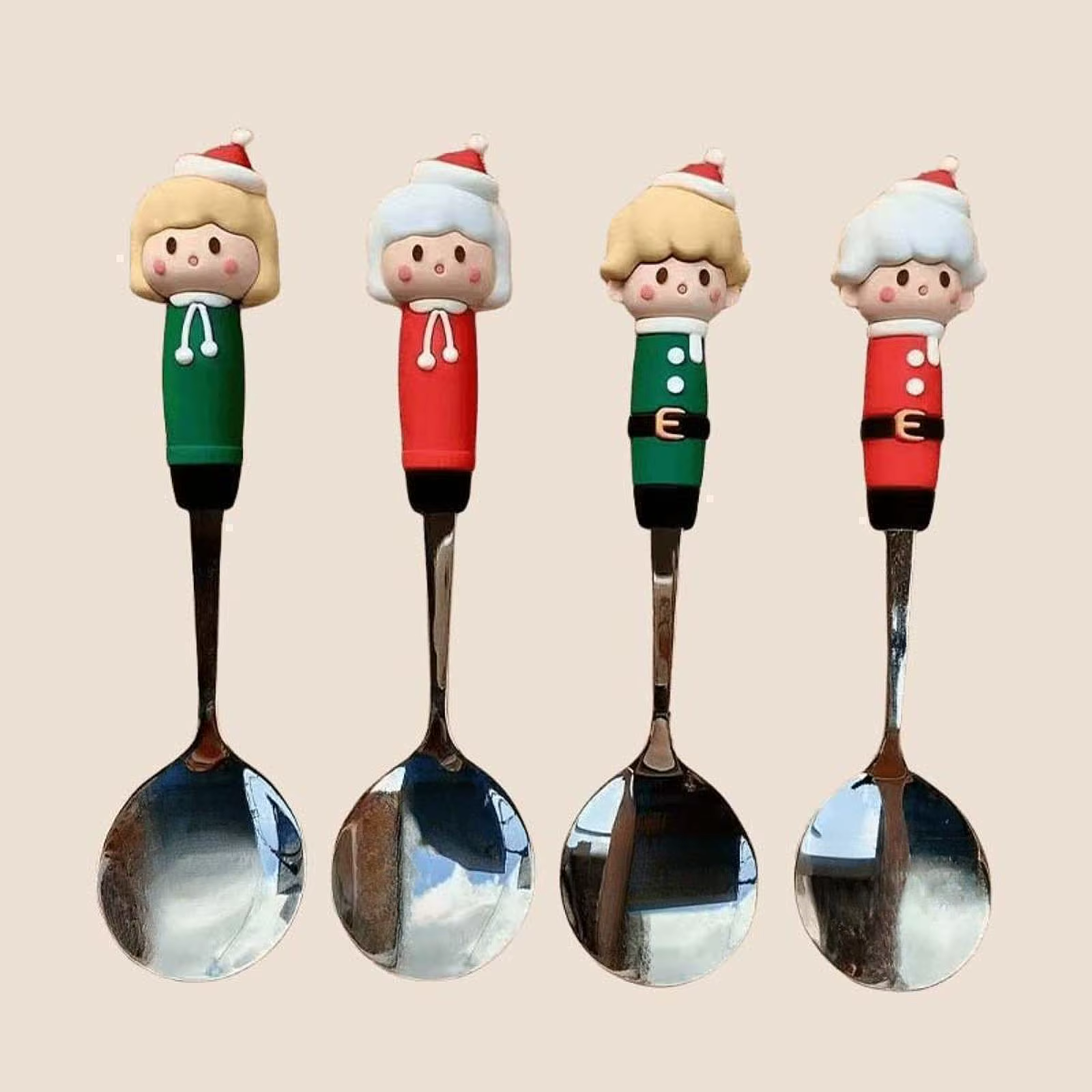 Juego de Cubiertos Navideños de Acero Inoxidable – Vajilla Elegante para Postre - imagen 3