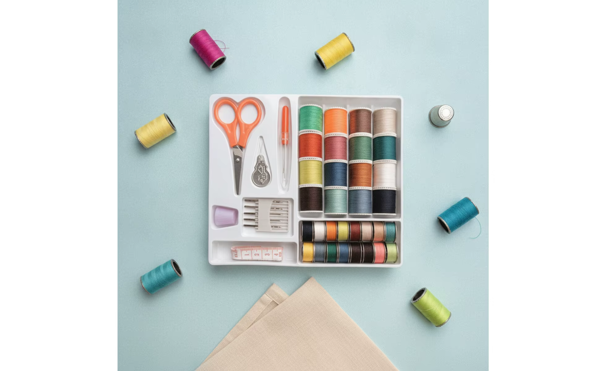 Sewing Kit with Organizer Tray Organized Hand Sewing Kit Complete Allcomplete for Beginners, Home, Dorm Room