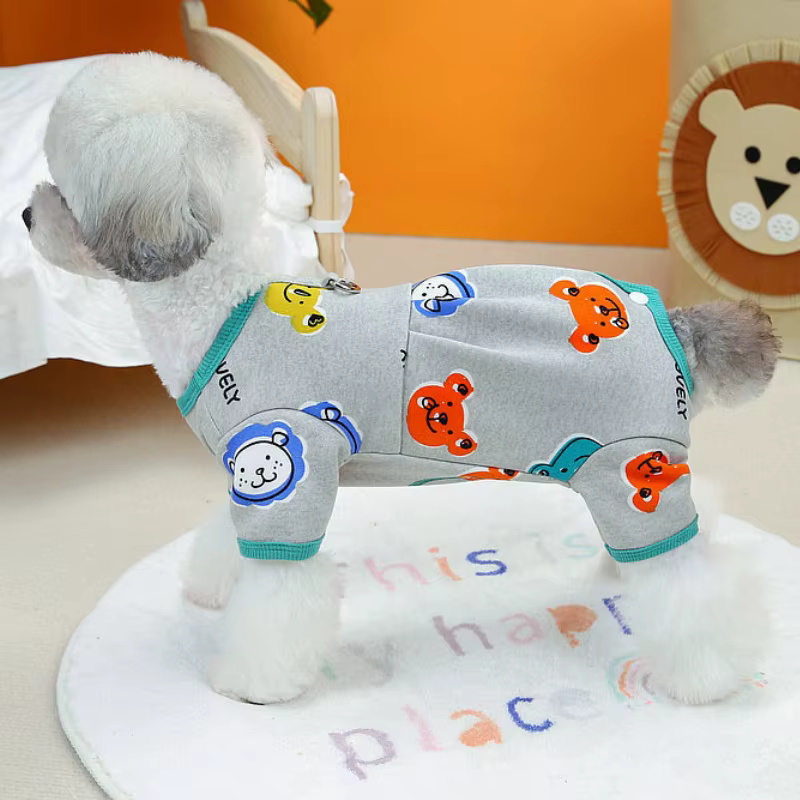 Ropa otoño cálida perros gatos: monos pijamas cachorros bichón - imagen 4