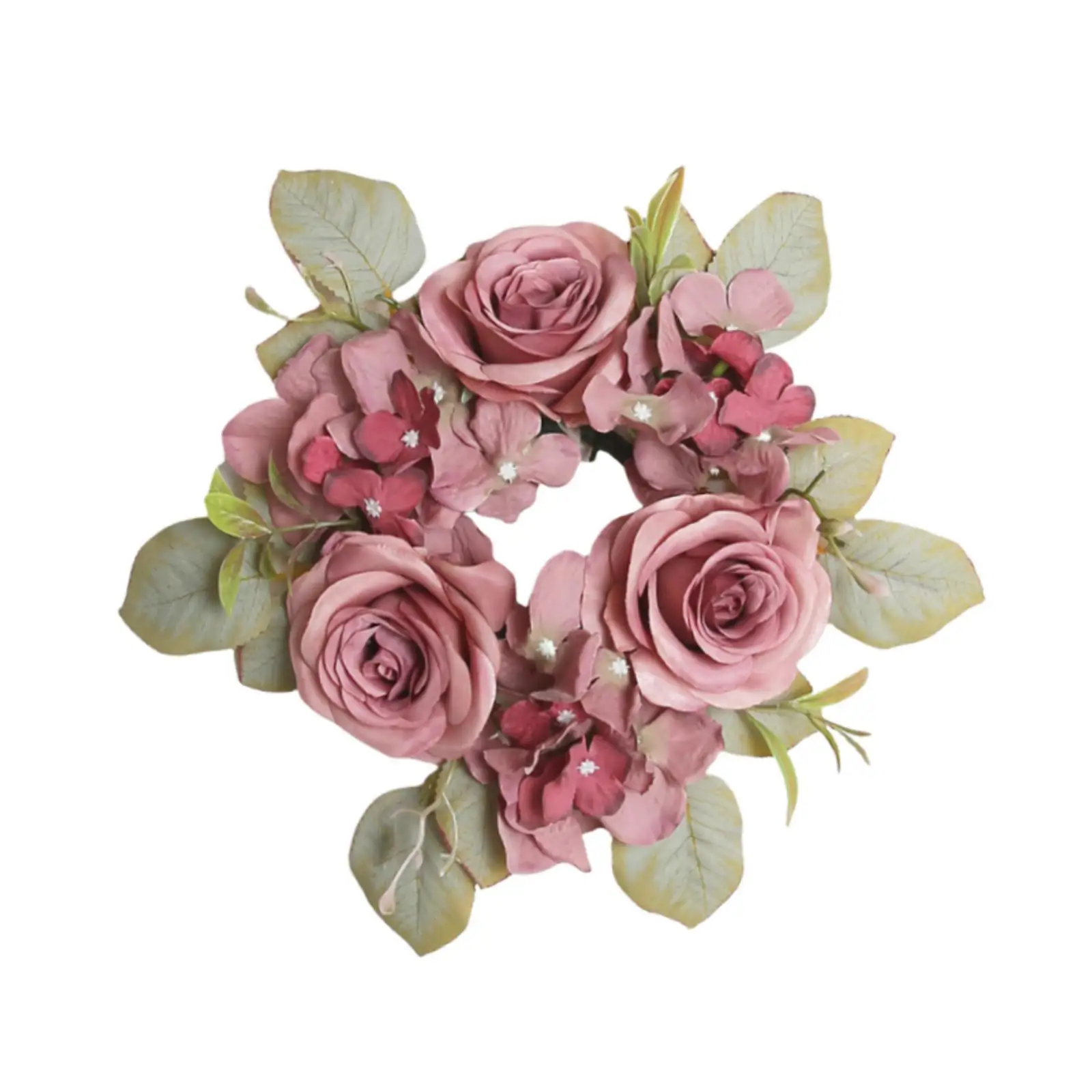 Corona Floral con Rosas Artificiales 30 cm – Adorno Colgante para Puerta - imagen 2