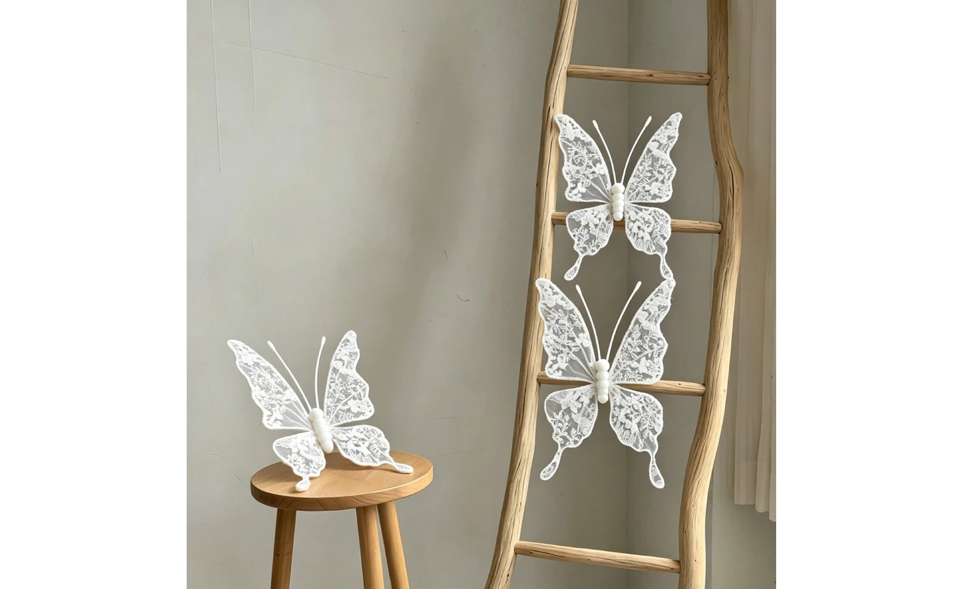 Mariposa de encaje como decoración de escenario