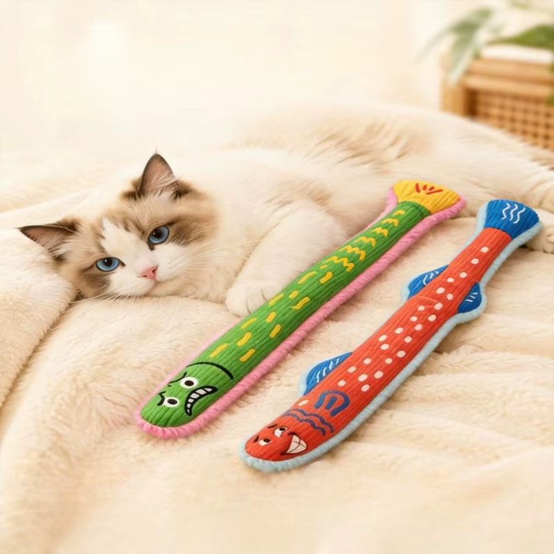 Juguete interactivo de pez peluche con hierba gatera para gatos - imagen 4