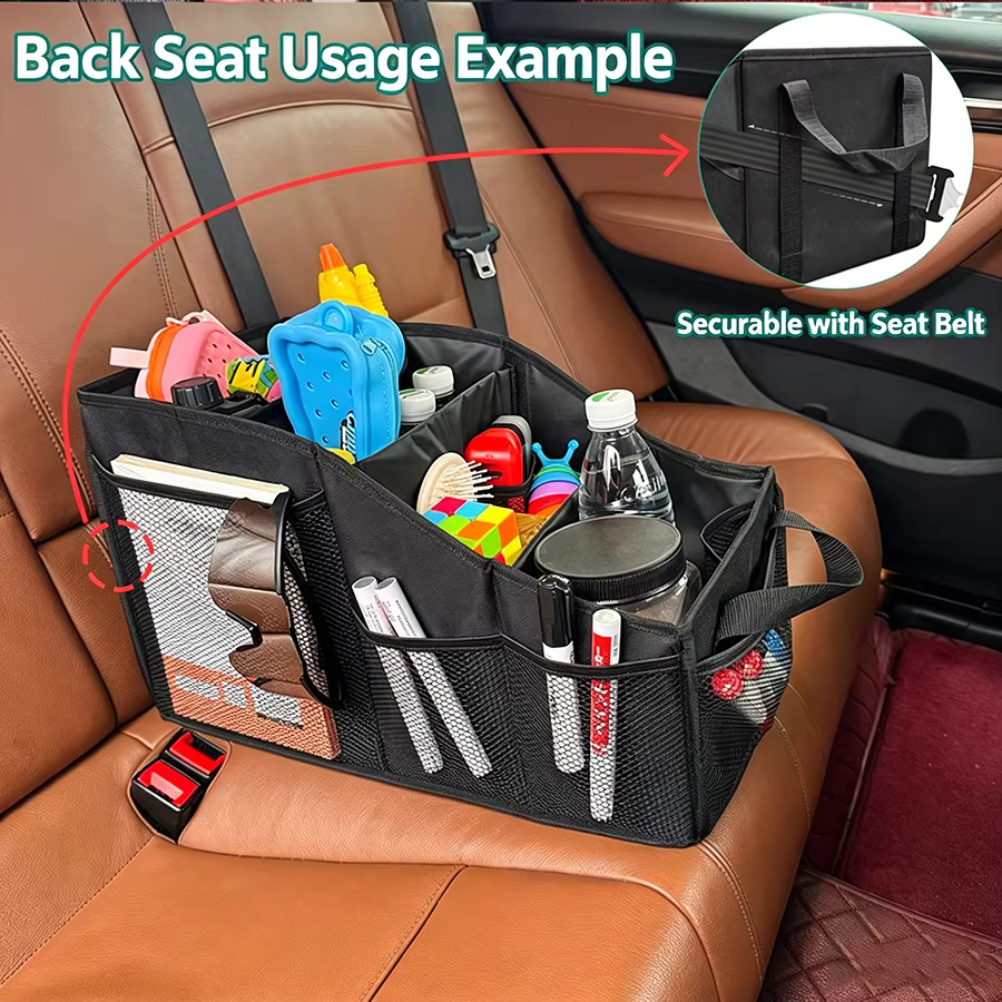 Organizer para sedile auto plegable, vista general