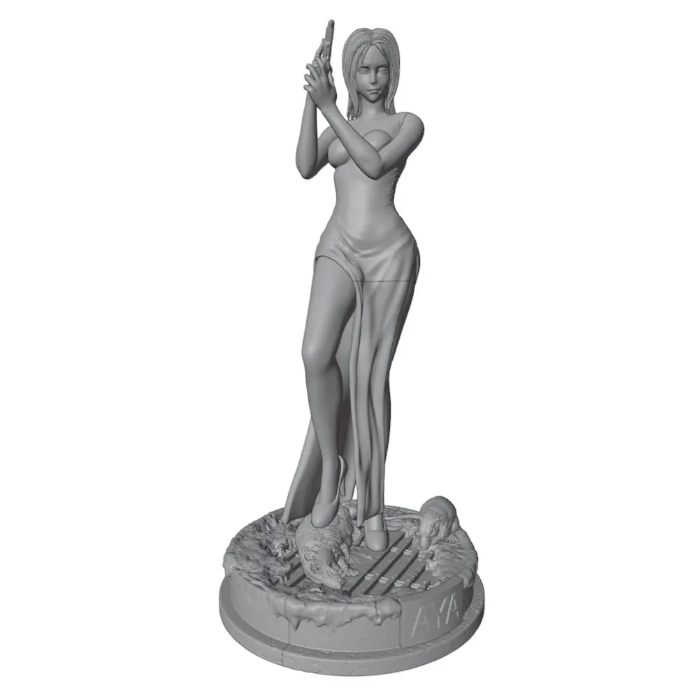 Figura de resina a escala 1/24 en gris – Modelo GK sin ensamblar ni pintar - imagen 3