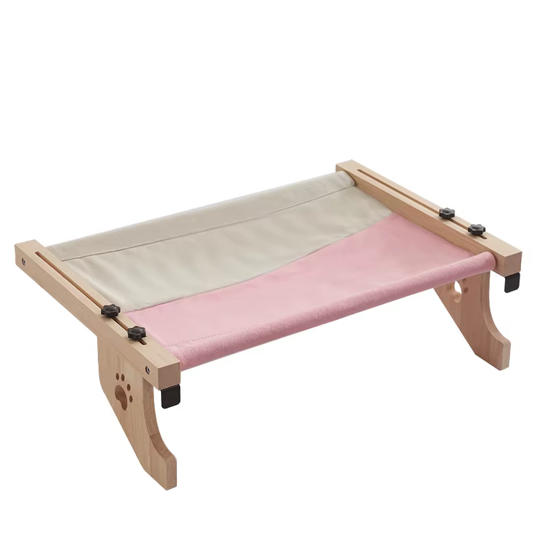 Cama hamaca colgante de madera para gatos, velcro balcón o ventana - imagen 3