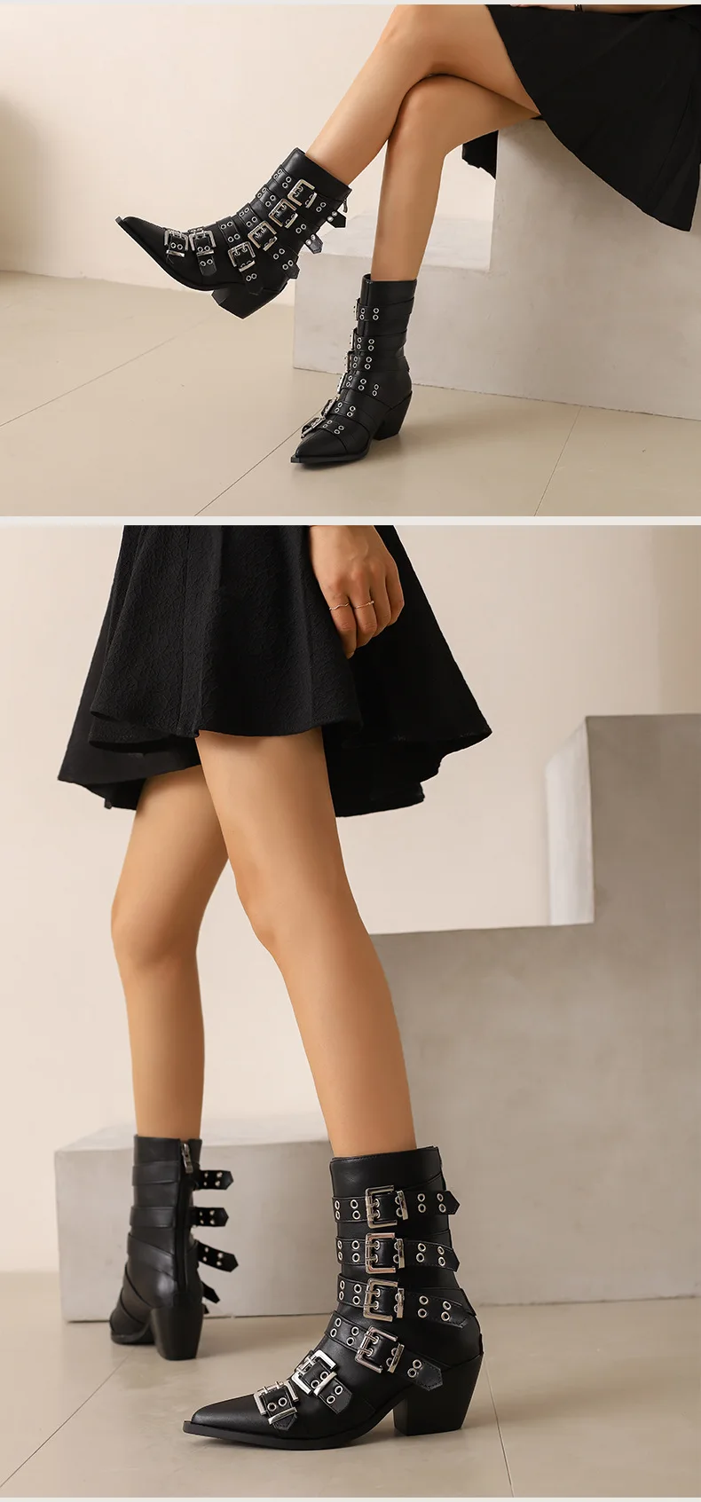 Botas tacos para mujer en look nocturno