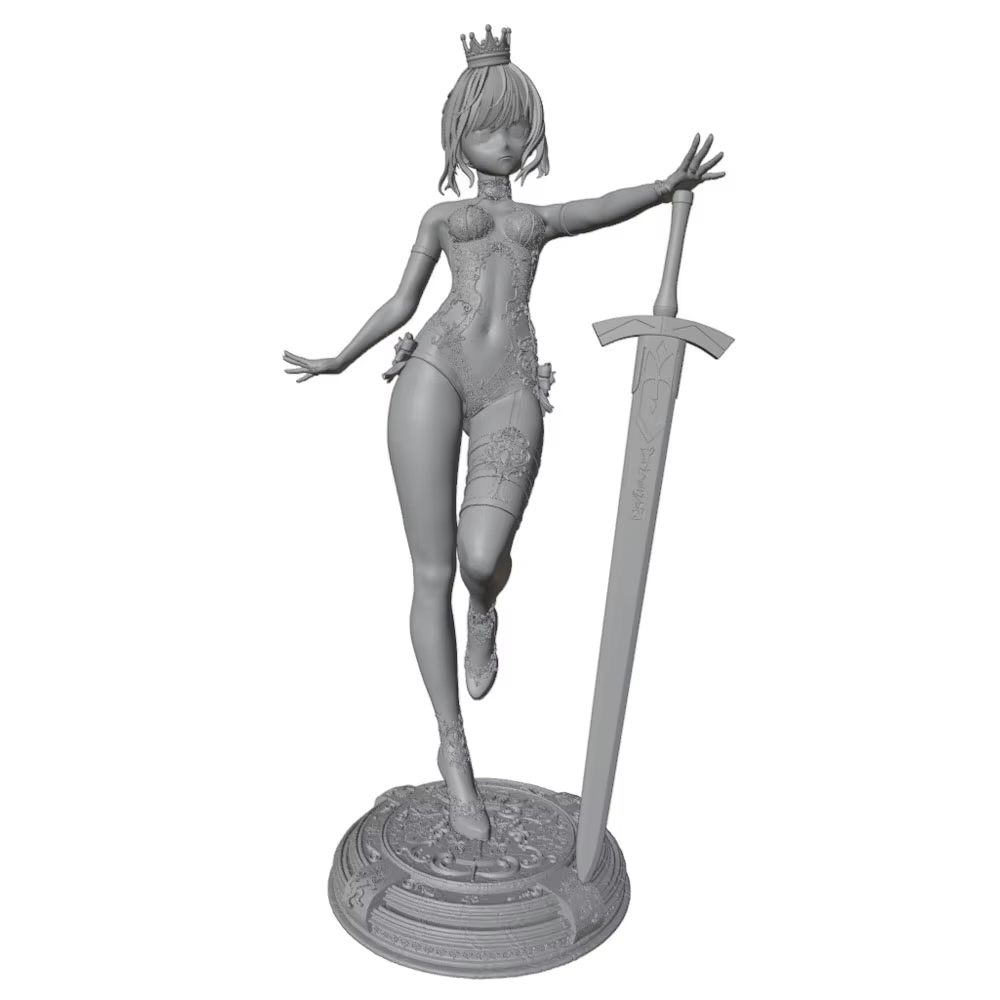 Miniatura GK figura anime gris impresa en 3D, sin montar ni pintar - imagen 4
