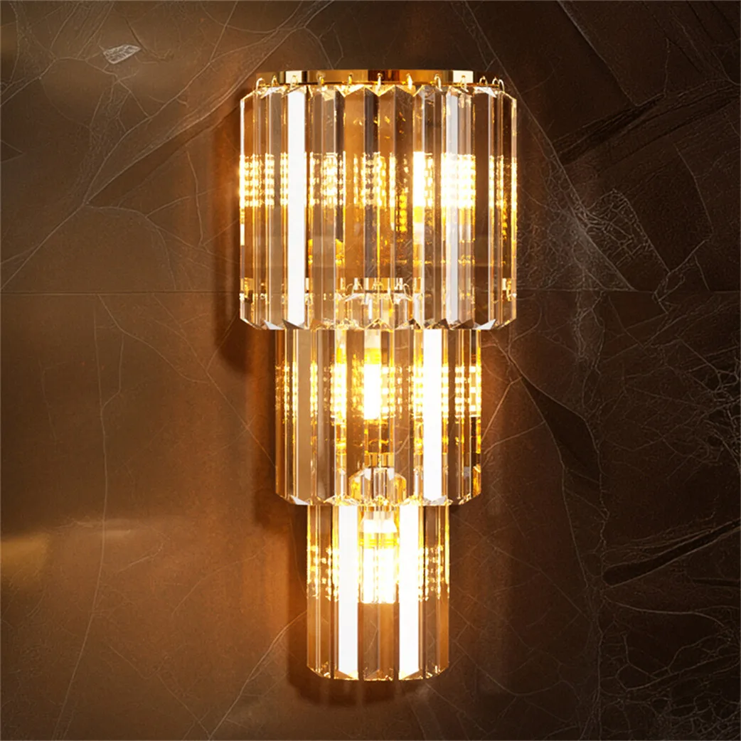 Lámpara de pared LED moderna de cristal para cabecero