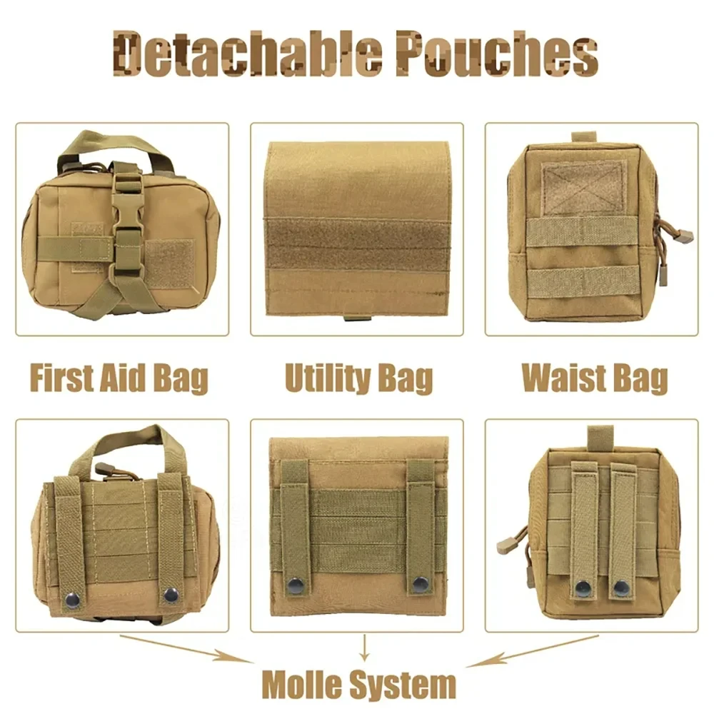 Bolsas Molle desmontables para chaleco táctico de perro, porta botella - imagen 2