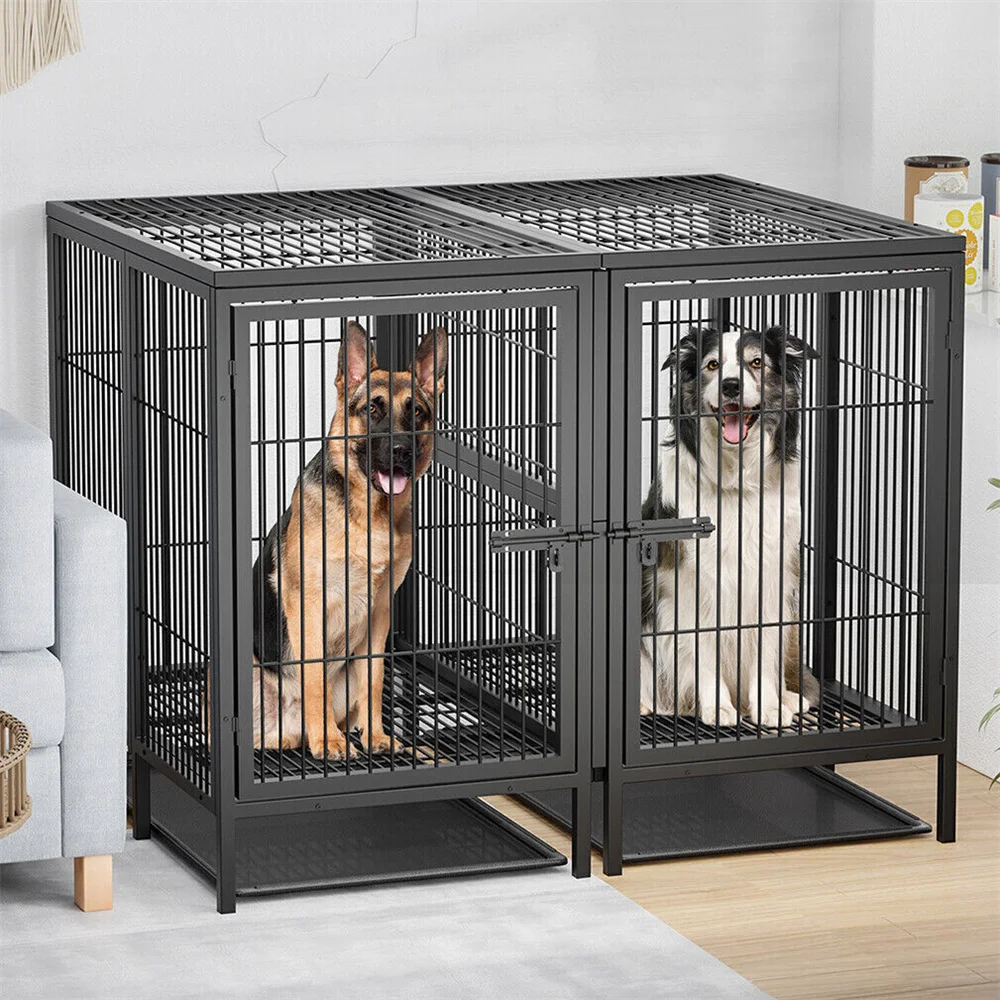 Jaula metálica para perros grandes: corral con panel divisor extraíble - imagen 2