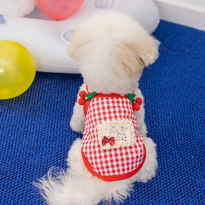 Chaleco transpirable de cerezas para perros pequeños Chihuahua - imagen 5