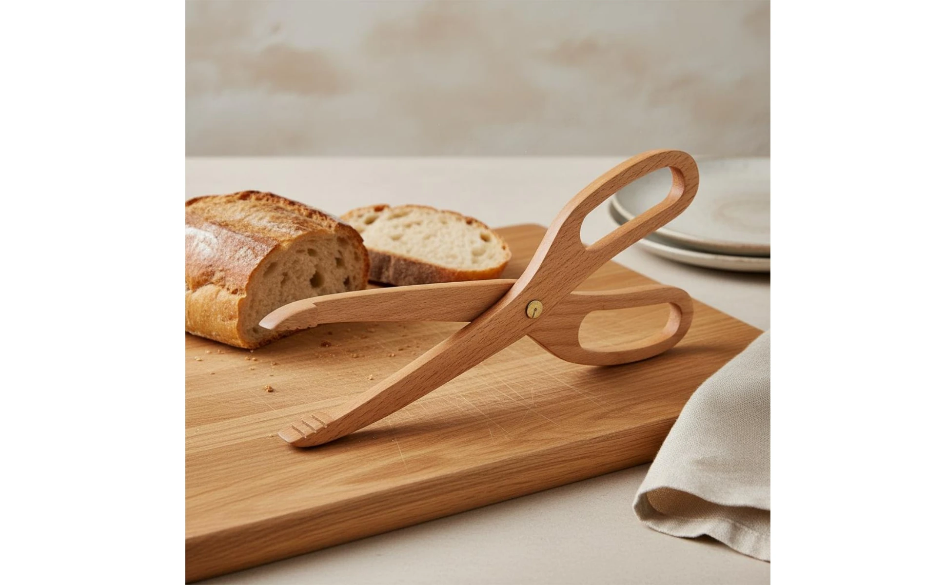Pinzas de madera natural para servir