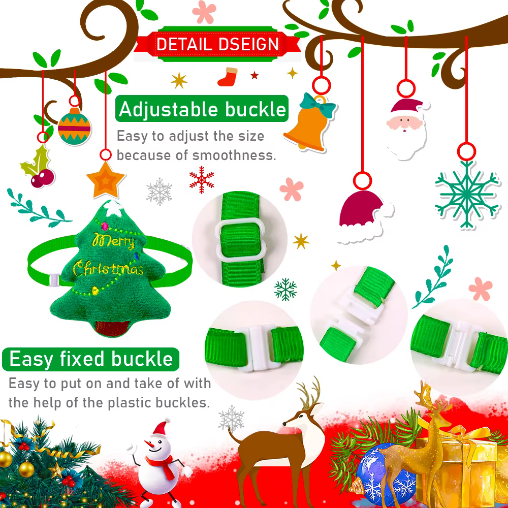 Corbatines navideños para perros y gatos pequeños – Pack elegante - imagen 4
