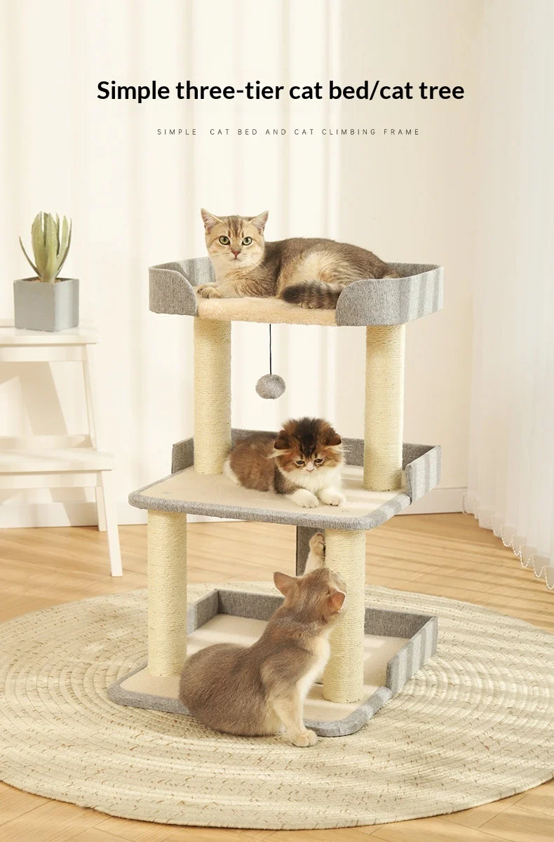 Árbol para gatos con rascador de sisal integrado