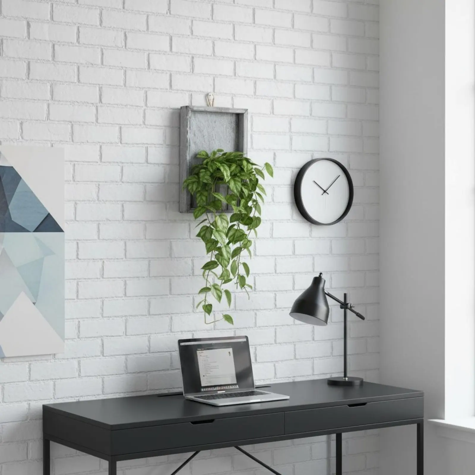 Maceta de pared con forma de casa en madera artesanal, rústica - imagen 4