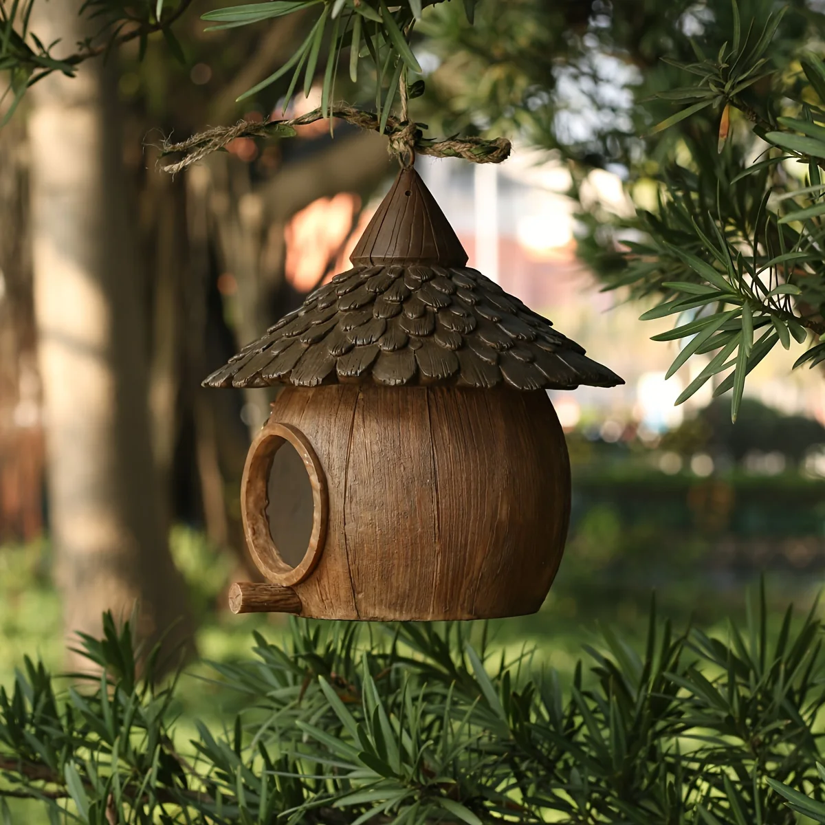 Nido colgante para pájaros: caja de anidación resina en pared exterior - imagen 3