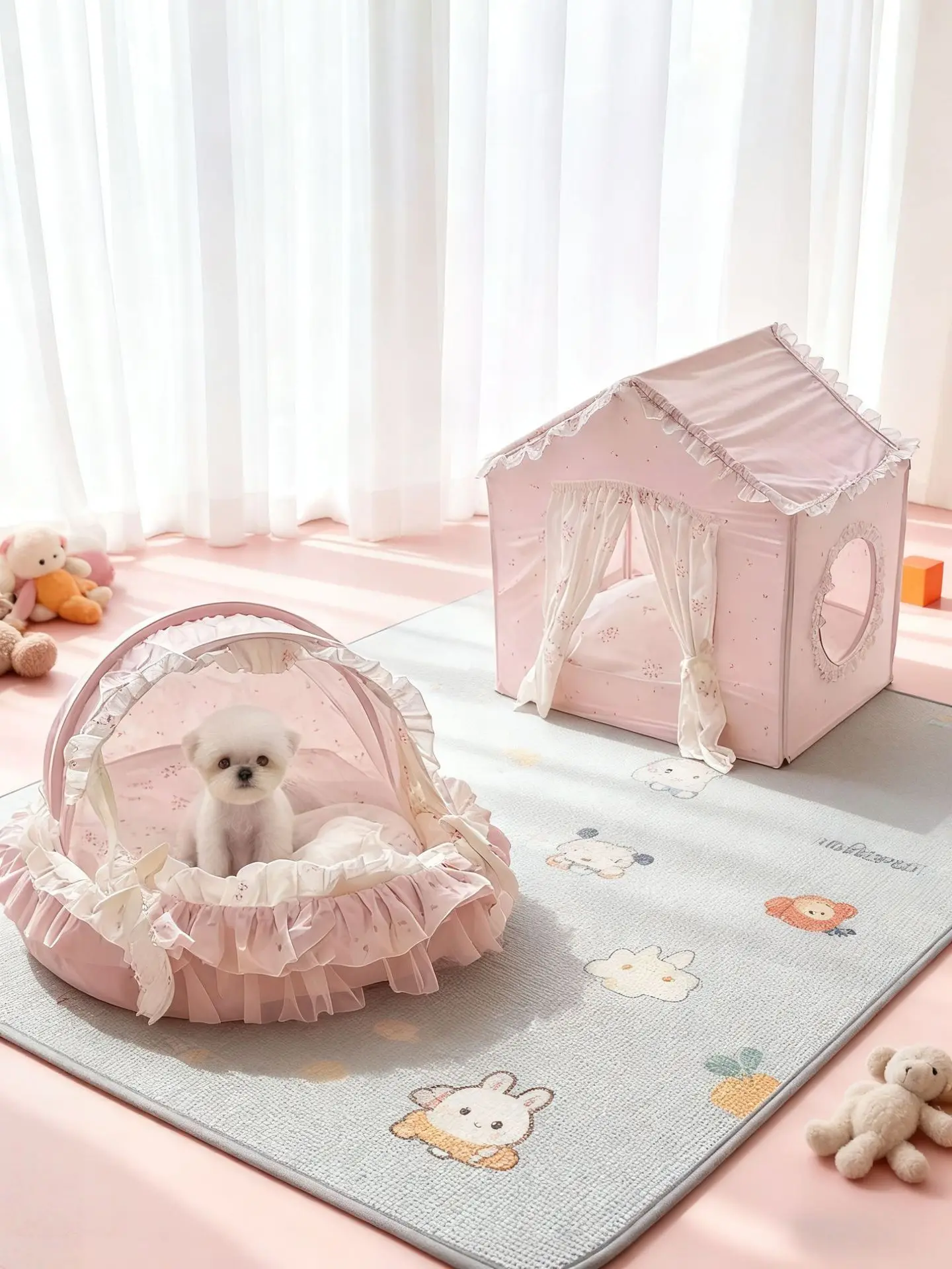 Casa para mascotas universal, cuna tipo villa para perros y gatos