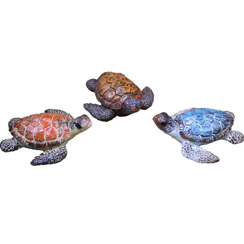Figura mini de tortuga marina de resina para acuario y decoración - imagen 2