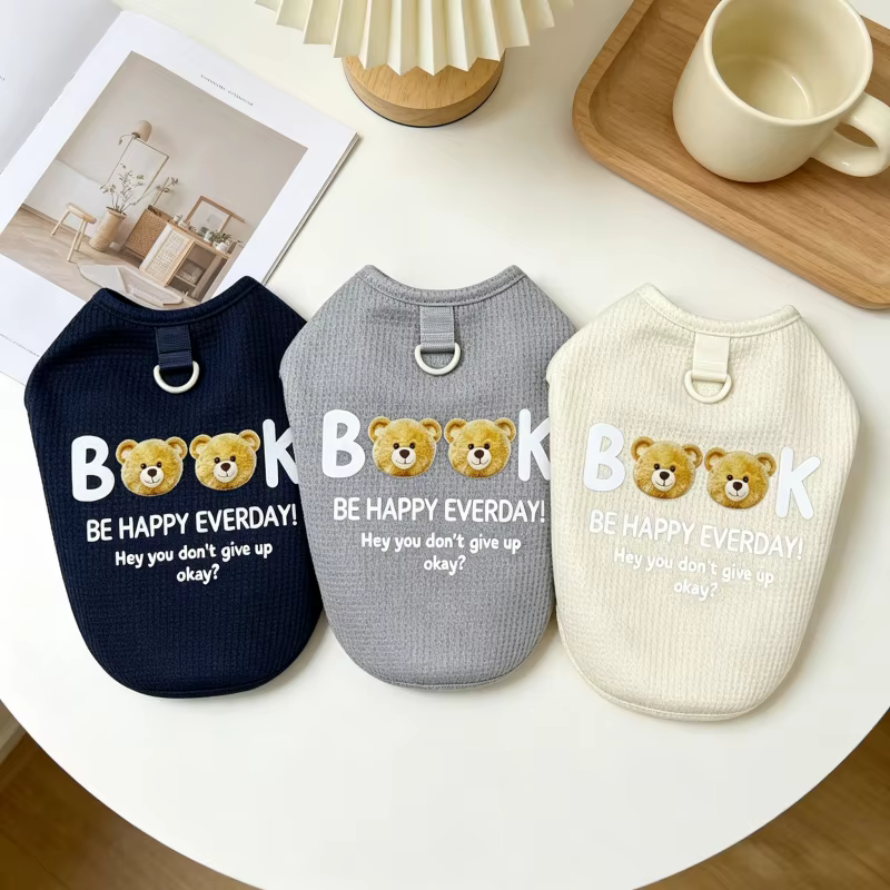 Camiseta verano estampado oso para perros pequeños y gatos - imagen 3