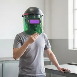 Casco de soldadura automático solar con gran visor oscurecible
