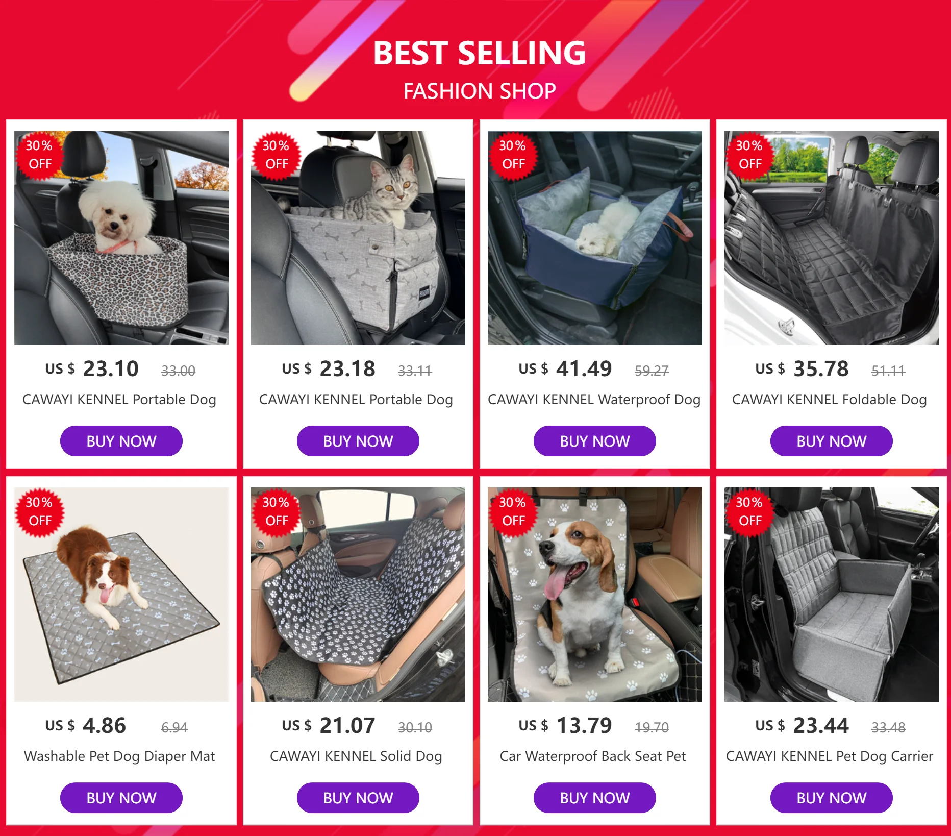 Funda de asiento de coche para perro en material Oxford