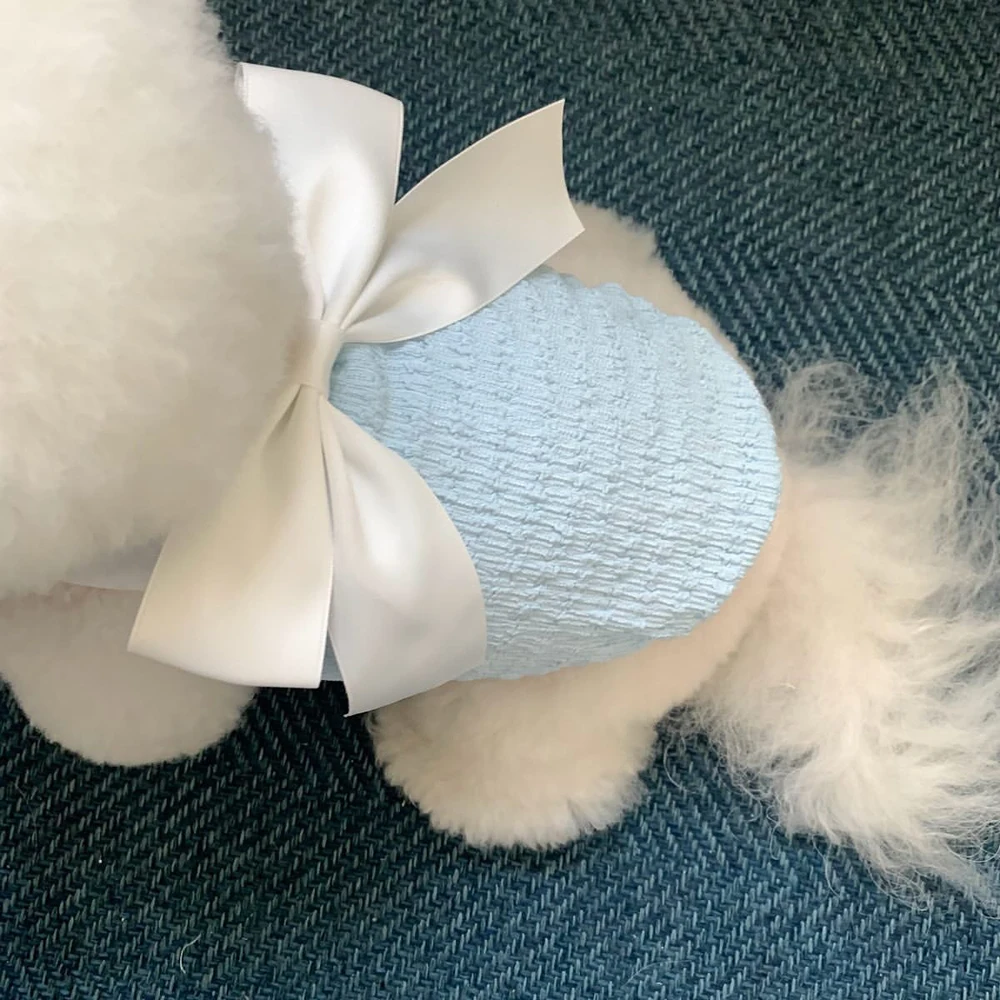 Ropa verano con lazo: camiseta sin mangas para gato y perro pequeño - imagen 3