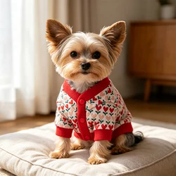 Suéter de Punto Floral para Perros y Gatos – Abrigo Cálido