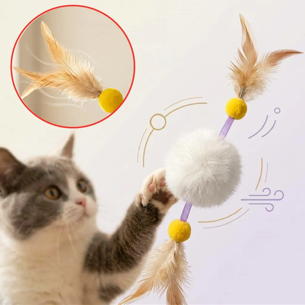 Juguete Interactivo para Gatos con Plumas, Malla y Campana - imagen 4