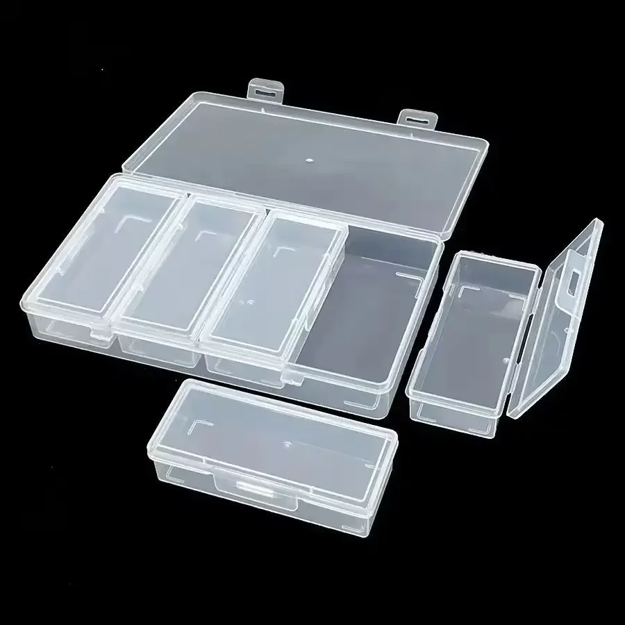 Caja organizadora transparente con divisores para accesorios de mascotas
