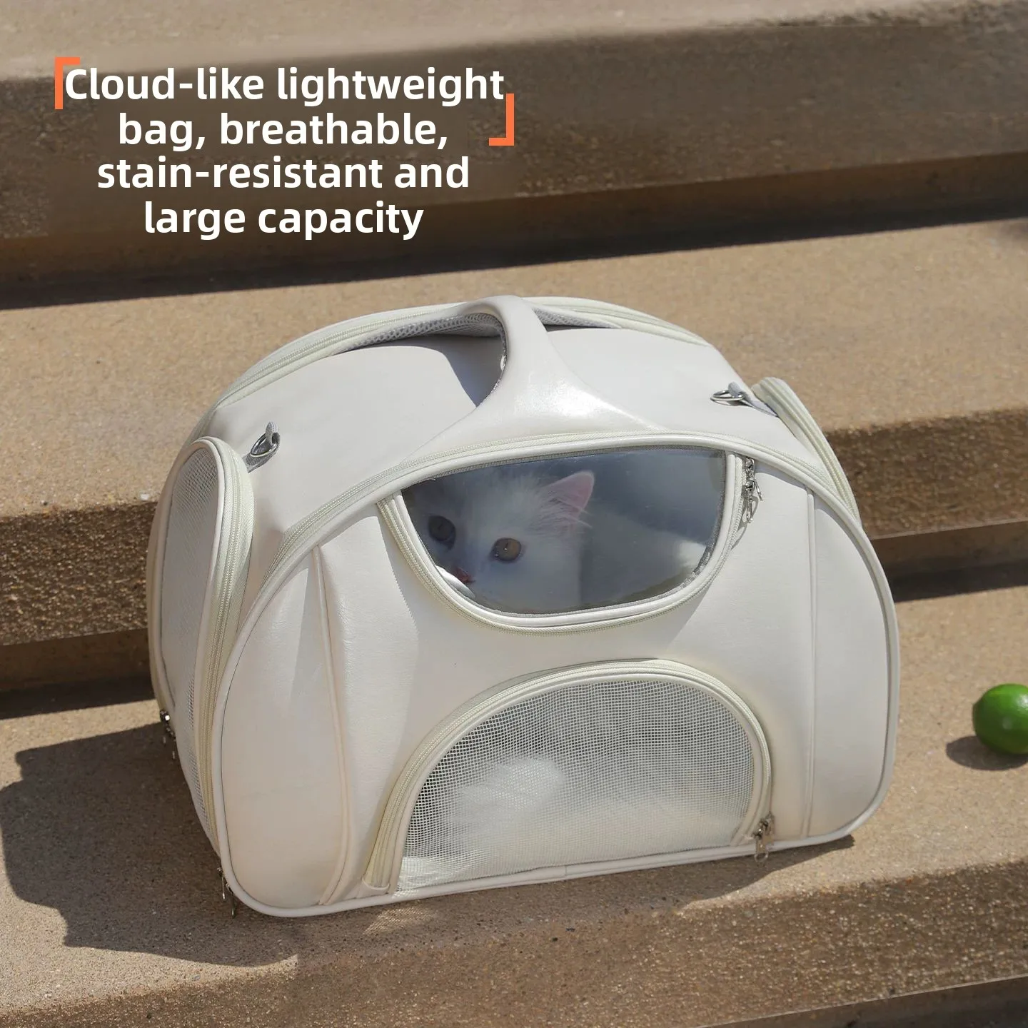 Mochila transportadora para gatos tipo cápsula espacial con ruedas - imagen 5