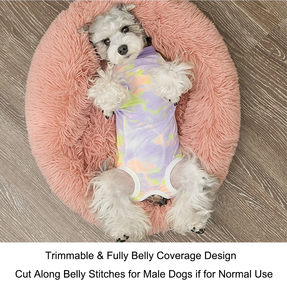 Traje de recuperación anti-lamido para perros pequeños tie-dye - imagen 4