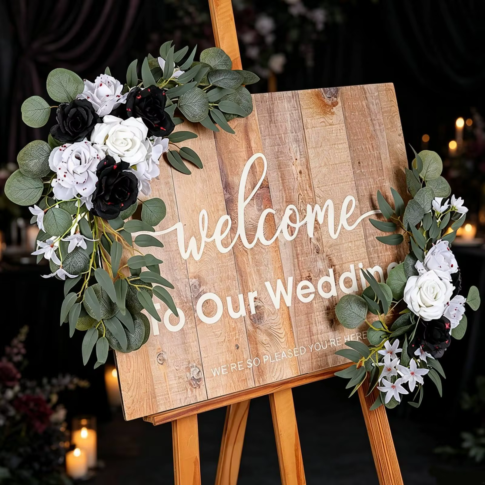Guirnalda floral moderna para arco nupcial, decoración de fondo - imagen 4