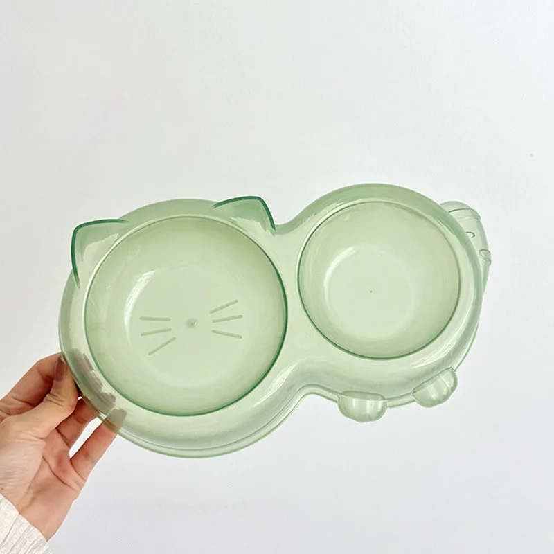 Comedero doble transparente para gatos, antiderrames, duradero - imagen 2